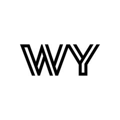 initial letter wy line stroke logo modern