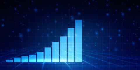 2d rendering Stock market online business concept. business Graph 