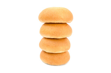 Fototapeta na wymiar round small buns isolated on white background. Buns stack