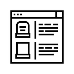 tombstone internet store line icon vector. tombstone internet store sign. isolated contour symbol black illustration