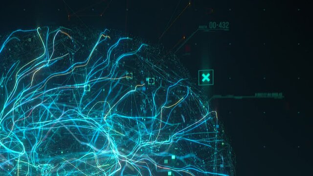 Futuristic human brain interface concept. Brain scan technology. Neurosurgery diagnostic