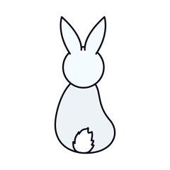 bunny back icon, line and fill style