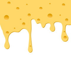 Drips of cheese on a white background. Vector illustration