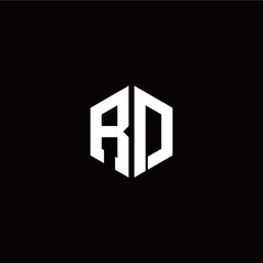 Initial R D letter with polygon modern style logo template vector
