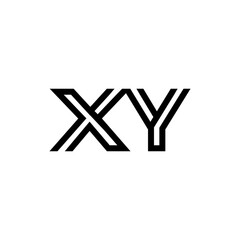 initial letter xy line stroke logo modern
