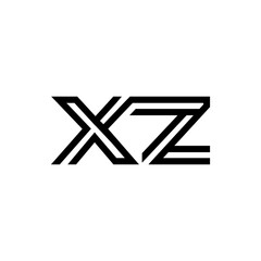 initial letter xz line stroke logo modern