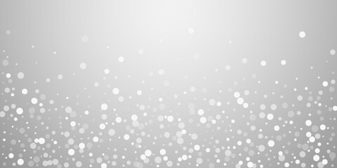 White dots Christmas background. Subtle flying sno