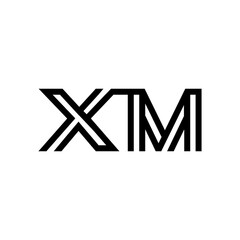 initial letter xm line stroke logo modern