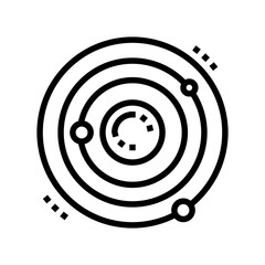 atom core line icon vector. atom core sign. isolated contour symbol black illustration