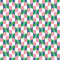 Vector seamless pattern texture background with geometric shapes, colored in red, blue, green, white colors.