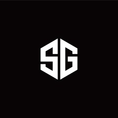 Initial S G letter with polygon modern style logo template vector