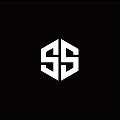 Initial S S letter with polygon modern style logo template vector