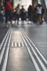 Markings / help for blind people at a train station
