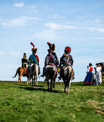 reconstruction of scenes from the Battle of Borodino war of 1812