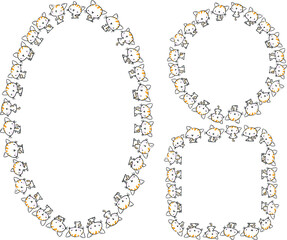 vector cartoon pets border background