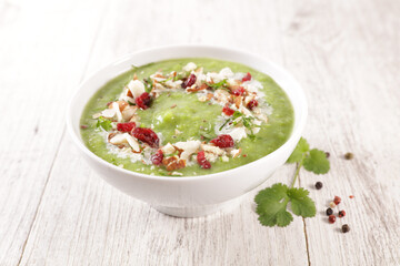 green vegetable soup and cream