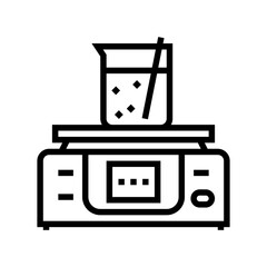chemical test equipment line icon vector. chemical test equipment sign. isolated contour symbol black illustration