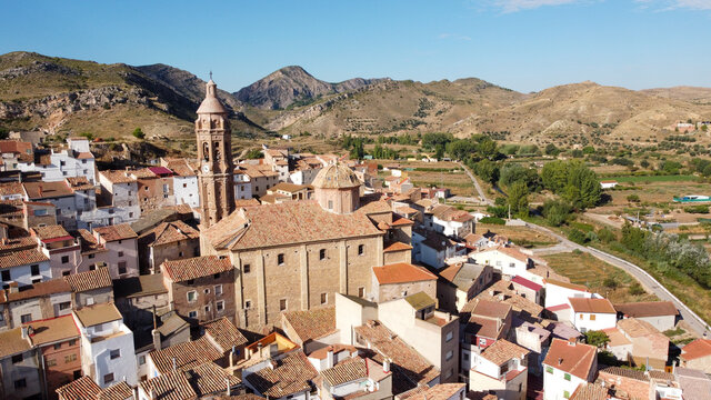 Vista de dron de Oliete (Teruel)