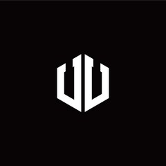 Initial U U letter with polygon modern style logo template vector
