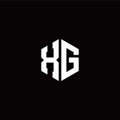 Initial X G letter with polygon modern style logo template vector