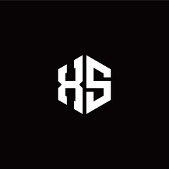 Initial X S letter with polygon modern style logo template vector