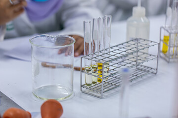 Sample analysis using Spectrophotometer for lab experiments.
