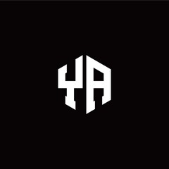 Initial Y A letter with polygon modern style logo template vector