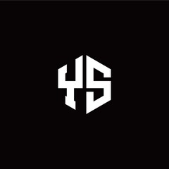 Initial Y S letter with polygon modern style logo template vector