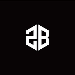 Initial Z B letter with polygon modern style logo template vector