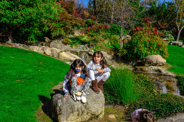 child playing in the garden