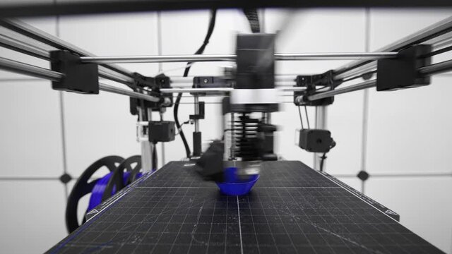  3d printer head at work, printing small details with filament