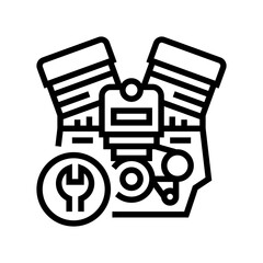engine repair line icon vector. engine repair sign. isolated contour symbol black illustration