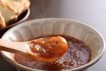 玉ねぎとトマトのスープ