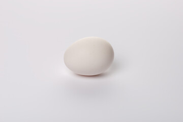 White egg on white background