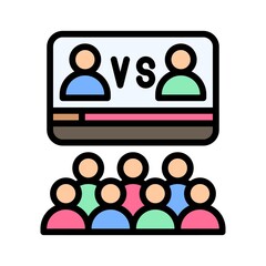 elections related boy or characters stand for election with television vector with editable stroke,