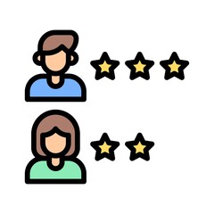 elections related boy and girl with voting stars winner vector with editable stroke,