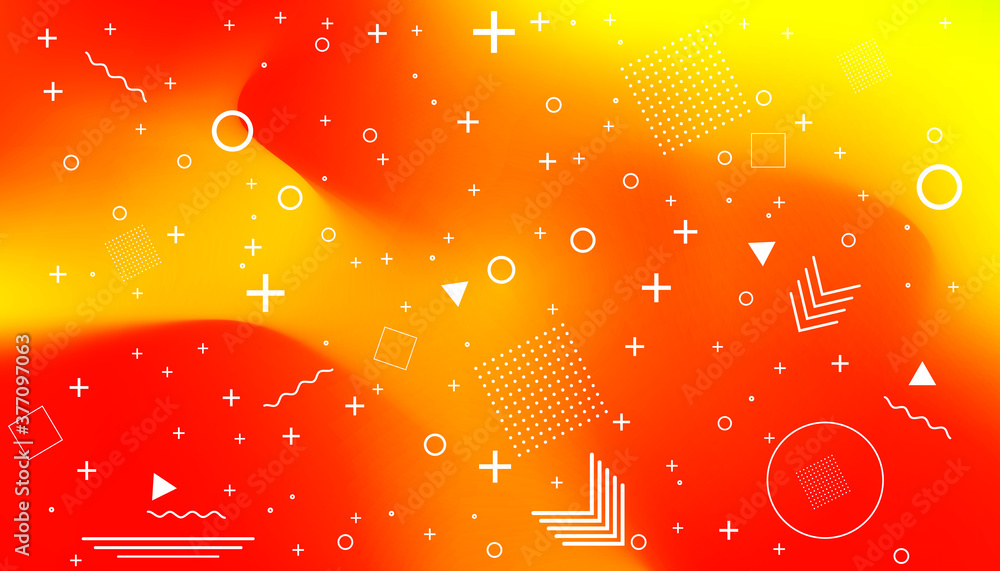 Poster dynamic textured background design in 3d style with orange color. vector background.