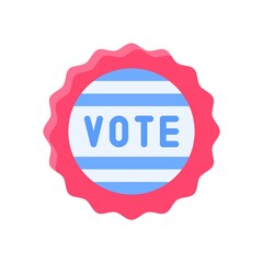 elections related vote badge in zig zag style in flat style,