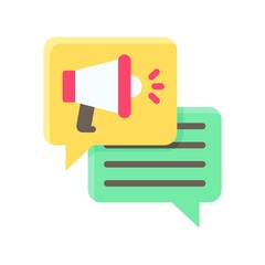 elections related megaphone in messages popup vector in flat style,
