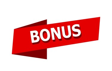 Bonus red banner template.  Bonus ribbon label sign