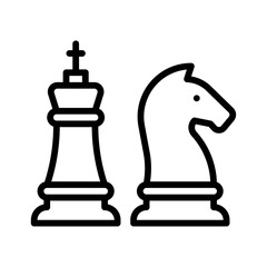 election related chess piece for election vector in lineal style,