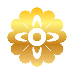 Mid autumn concept, floral mooncake icon, gradient style