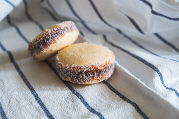 Close up of alfajores