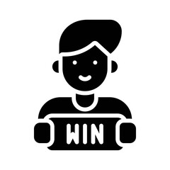 election related win board in character or boy hand vector in solid design,