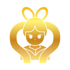 Mid autumn concept, change woman icon, gradient style