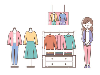 アパレルショップで接客する女性スタッフ