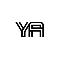 initial letter ya line stroke logo modern