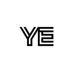 initial letter ye line stroke logo modern