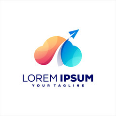 cloud gradient color logo design