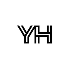 initial letter yh line stroke logo modern